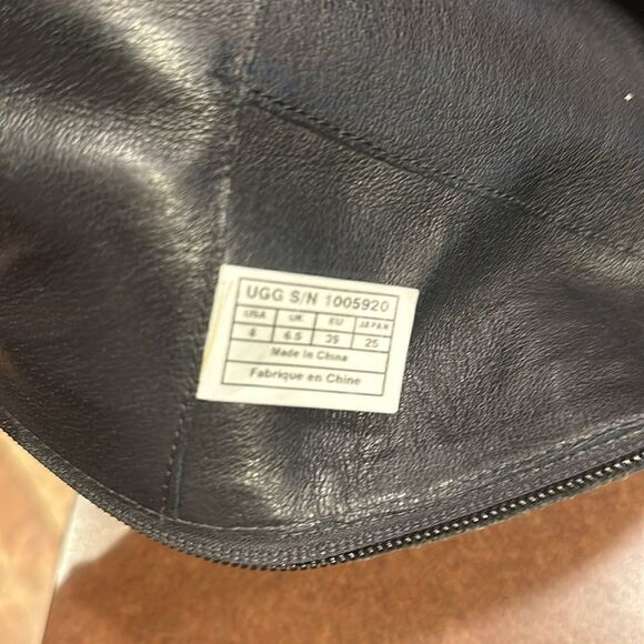 UGG BERYL EQUESTRIENNE LEATHER BOOTS. Black size 8 - Picture 3 of 5